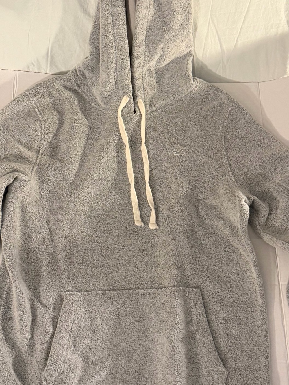 #292 Hollister Light Gray Terry Hooded Pullover